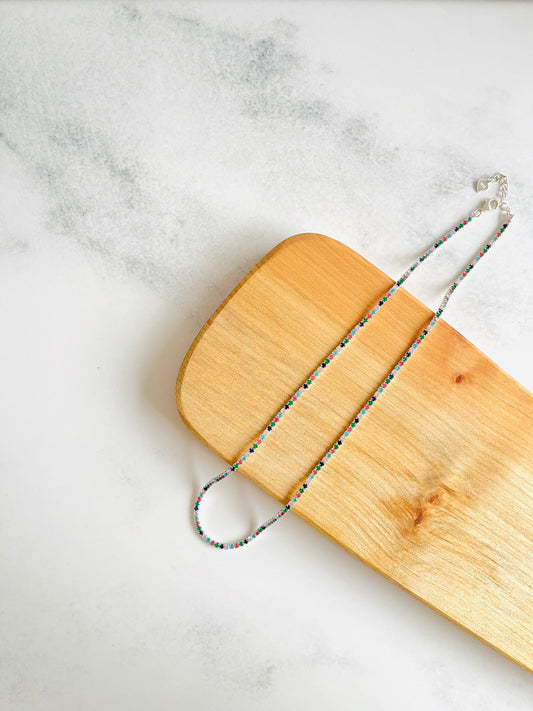 Collar tennis multicolor plata ley 925