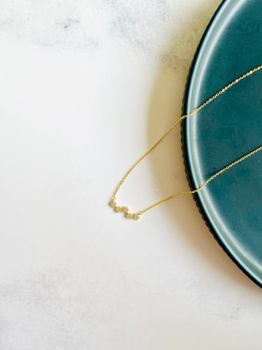 Collar estrellas unidas Plata ley 925 baño 18K