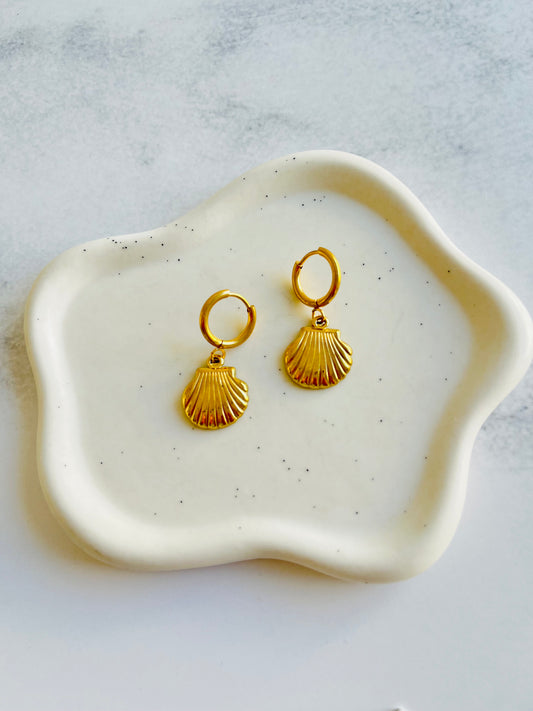 Aros argolla concha de mar colgante Acero inoxidable Baño 14K