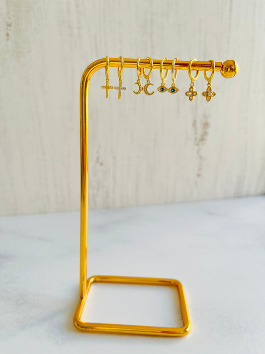 Aros argollas dijes varios colgante Plata ley 925 con baño 18K