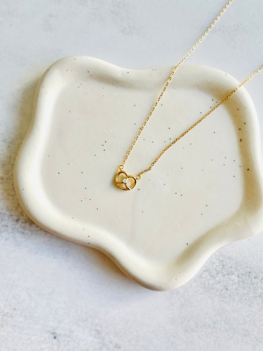 Collar pretzel Plata ley 925 baño 18K