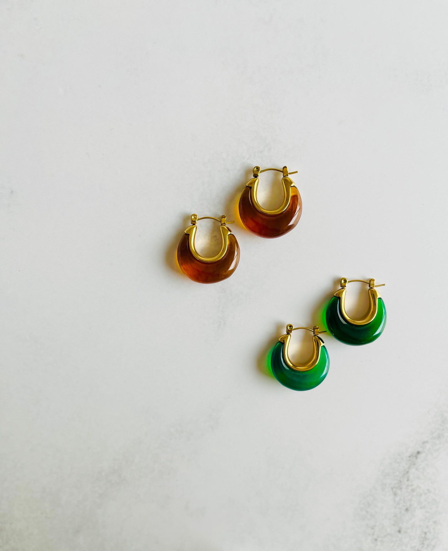 Aros argolla piedra Acero inoxidable Baño 18K