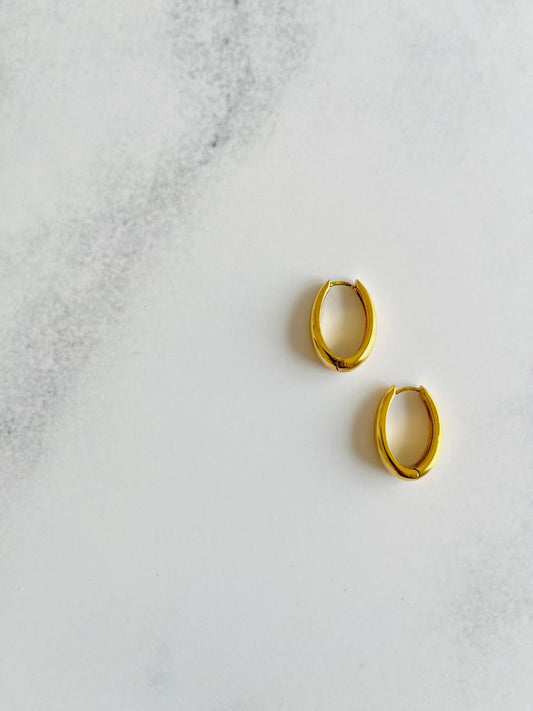 Aros argollas clásicas acero inoxidable con baño 18K