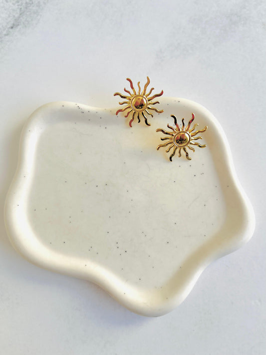 Aros sol de Acero Inoxidable con baño 18K