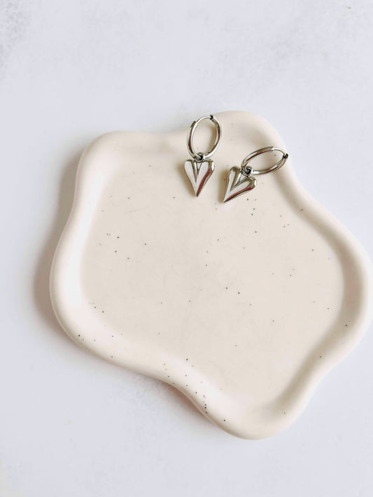 Aros argollas corazón colgante Acero Inoxidable