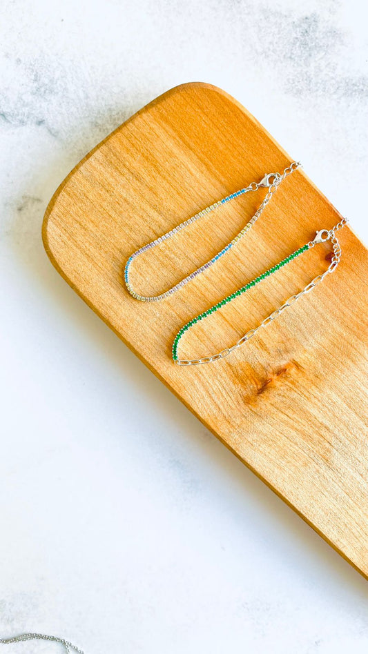 Pulseras de plata ley 925 estilo tennis con circones